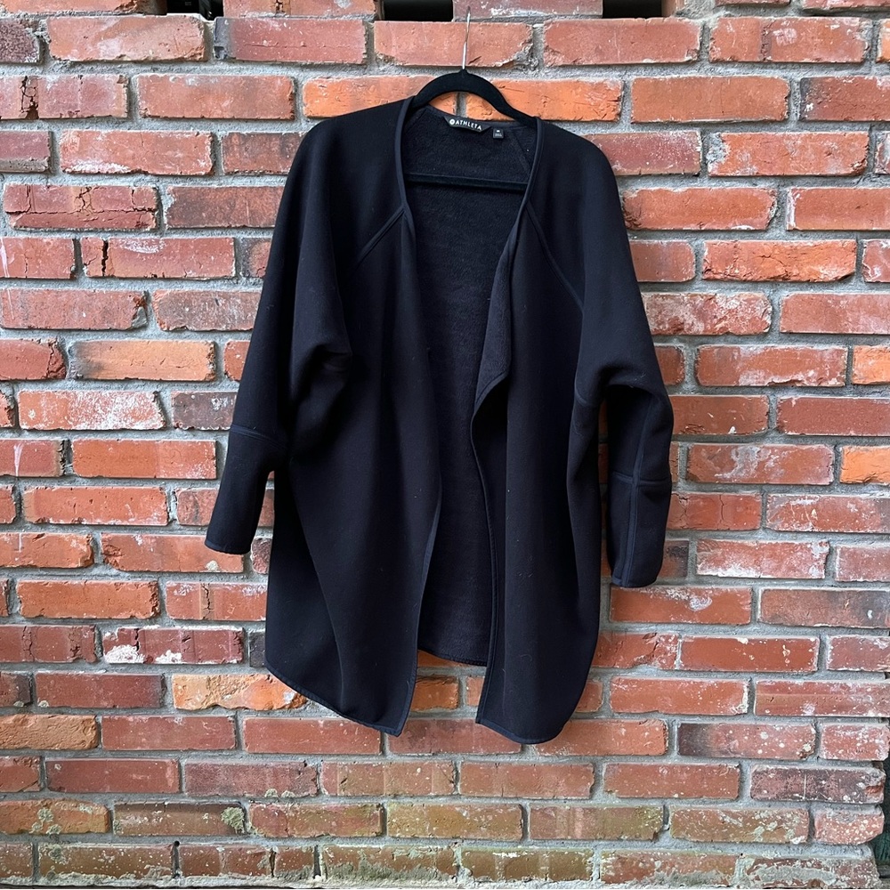 Athleta Cozy Karma Open Cardigan Black Size Medium
